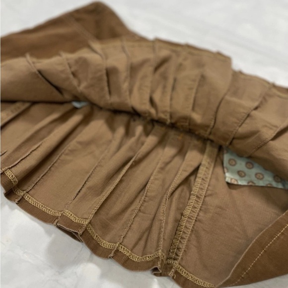 Abercrombie & Fitch Vtg RARE Y2K Mini Pleated Brown corduroy Preppy Mini Skirt 6 - Picture 6 of 14